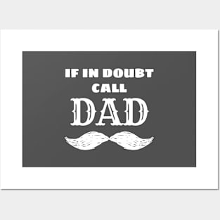 Funny Dad Joke If In Doubt Call Dad Cool Dad Posters and Art